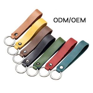 Porte-clés publicitaire en gros, porte-clés personnalisé en métal de luxe, porte-clés en cuir PU coloré - Product Image 1