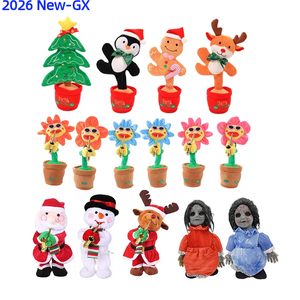Nouvelle Peluche Douce Père Noël, Décoration de Noël et Halloween, Cadeaux, Jouets, Poupée, Élan, Bonhomme de Neige, Jouet en Peluche Dansant pour Noël - Product Image 1