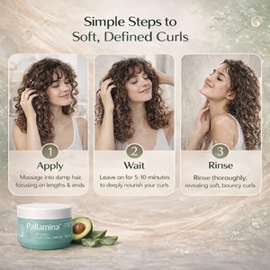 Crema Nutritiva Pallamina, <span class=keywords><strong>Mascarilla</strong></span> Capilar de Queratina con Aguacate y <span class=keywords><strong>Aloe</strong></span> <span class=keywords><strong>Vera</strong></span>, Acondicionamiento Profundo, Reparación y Tratamiento para Suavizar el Cabello <span class=keywords><strong>Rizado</strong></span> - Product Image 5