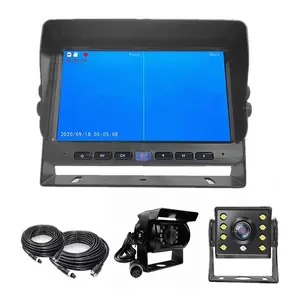 7 Inch TFT Lcd Security AHD Car Monitor Camera 2CH Quad Split Recorder Rear View System For Bus Truck Tractor