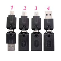 Adaptateur USB 2.0 rotatif mâle vers femelle |   Angle de pliage à 360 degrés et à 90 degrés |   Extension d'angle droit pour ordinateur portable PC 4 types