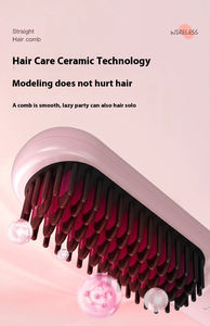 Nouvelle <span class=keywords><strong>brosse</strong></span> lissante électrique portable 4000 mAh 2026, 4 niveaux, fer à friser professionnel, chauffe rapide, mini lisseur - Product Image 4