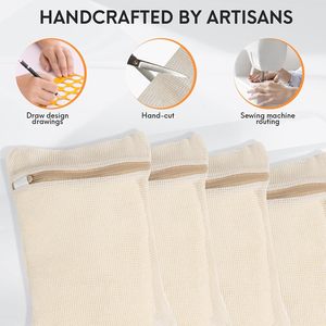 Sacs à linge en coton biologique personnalisés, grands et durables, avec fermetures éclair robustes et maille respirante, pour vêtements délicats - Product Image 4
