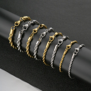 Pulseras Clásicas de Cadena, Chapadas en Oro y Plata, de Acero Inoxidable, Joyería Unisex, Regalo, Pulsera de Moda - Product Image 1