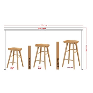 Chaise <span class=keywords><strong>de</strong></span> <span class=keywords><strong>Bar</strong></span> Moderne Simple en Bois Massif <span class=keywords><strong>Tabouret</strong></span> Haut pour Ménage Spécial Restaurant Réception Salon Salle à Manger Hôtel - Product Image 3