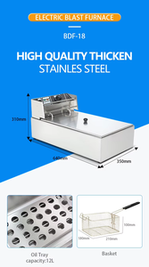 Countertop Single Tank Electric Deep Fat <b>Fryer</b> Adjustable Temperature For Frying Chicken French Fries Snacks - Product Image 2