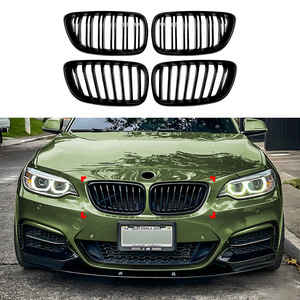 Grille avant noire simple ou double ligne verticale pour BMW Série 2 F22 F23, remplacement du pare-chocs avant, pour mise à niveau 2014-2019 - Product Image 1