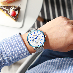 Montres à quartz pour hommes CURREN 8340, nouveauté, vente en gros d'usine, faible MOQ, multicolores, meilleur prix, luxe, élégantes, avec bracelet en maille inoxydable - Product Image 5