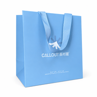 Sac fourre-tout à ruban intégré bleu, sac de shopping haut de gamme, sac d'emballage cadeau pour produits de soin de la peau et compagnon de voyage professionnel