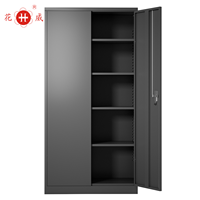 Armoire de Rangement de Bureau Métallique, Classeur en Acier, Placard Métallique avec 2 Portes et 4 Étagères Réglables