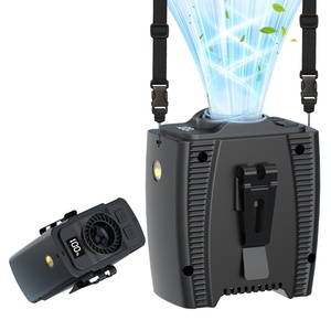Portable 10000mAh Lithium-Ion Battery Waist Fan with LED SOS <b>Light</b> Five Wind Speed Wearable Design for Outdoor Use - Product Image 1