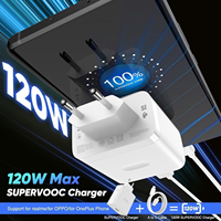 Chargeur Super Rapide 120W avec Câble USB C pour Oppo Supervooc Charge pour Oppo Find X8 X5 Reno 12F 13F A80 Adaptateur de Voyage