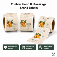 Étiquette autocollante rectangulaire en papier personnalisée pour marmelade de gingembre orange, écologique, pour emballage alimentaire