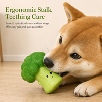 Jouet à mâcher couineur pour chien en latex naturel écologique, forme de brocoli mignonne, doux pour la dentition des chiots et chiens de petite et moyenne taille