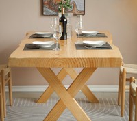 Table à manger en bois massif de Style rustique américain