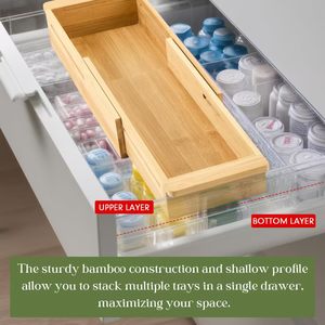 Cross-border wooden sliding drawer organizer <b>box</b>, wooden drawer extendable <b>storage</b> <b>box</b>, <b>kitchen</b> utensil <b>storage</b> <b>box</b> - Product Image 2