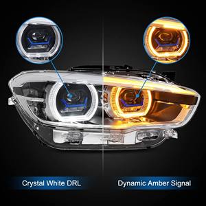 Per <span class=keywords><strong>BMW</strong></span> <span class=keywords><strong>Serie</strong></span> <span class=keywords><strong>1</strong></span> F20 Faro con Cornice <span class=keywords><strong>Blu</strong></span> Modificato LED DRL ad Alta Specificità Plug & Play - Product Image 4