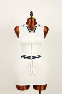 Rahat spor 2 parça Set kadın kolsuz fermuar kırpma üst ve Mini etek takım elbise 2025 yaz Jogger eşofman - Product Image 6