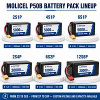 Pack de batteries Molicel P50B 2S4P 7.2V 20Ah 21700, taux de décharge élevé 240A pour UAV FPV VTOL, pack d'alimentation rechargeable Li-Ion 144Wh DIY