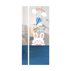 Magnetic anti-mosquito door curtain side opening cartoon pattern mesh door screen