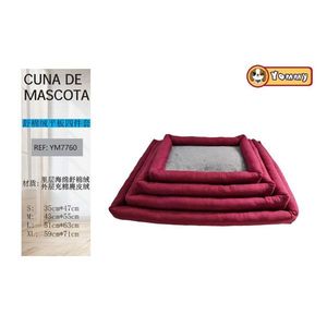 Set di Quattro Pezzi Shumian, Cuccia per Cani Piatta in Velluto Rosso con Fondo in Spugna - Product Image 1