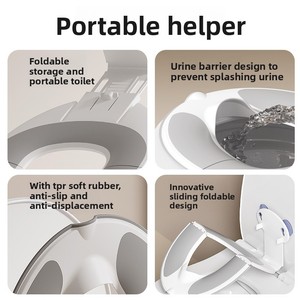 Siège de <span class=keywords><strong>toilette</strong></span> pliable pour enfant, pot portable pour bébé, anneau d'apprentissage de la propreté antidérapant, siège de <span class=keywords><strong>toilette</strong></span> de voyage pour tout-petit avec sac de rangement pour enfants - Product Image 4