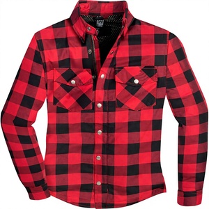 Men’s Kevlar Motorcycle Riding Shirt Aramid Lined Check <b>Flannel</b> Waterproof Protective Motorbike <b>Jacket</b> Custom OEM ODM Manufactur - Product Image 1