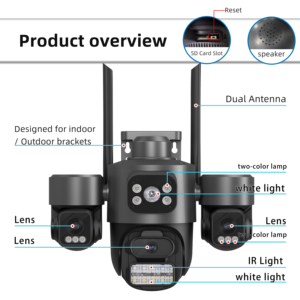 15MP Dome <span class=keywords><strong>CCTV</strong></span> Camera 4K đầy đủ màu sắc tầm nhìn ban đêm ai theo dõi con người PTZ WIFI IP66 không thấm nước ngoài trời hệ thống an ninh - Product Image 2