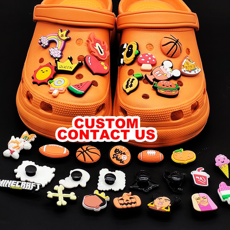 Wholesale Custom 3D PVC Shoe Flower Letter Flags Cool Luxury Ornaments Accessories Nurse Garden Clogs Shoes Charms Decorations