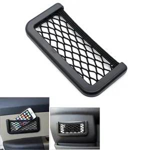 Plastic Frame Car Storage Net Pocket Organizer For Cell Phones For Car Door Net