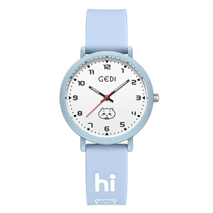 Reloj de cuarzo para estudiantes estilo caricatura, color caramelo, resistente al agua, de silicona, fresco y minimalista. - Product Image 1