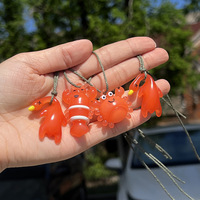 Pendentif de rétroviseur de voiture en caoutchouc à changement de couleur, motif canard rôti, pour voiture