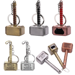 Ouvre-bouteille <span class=keywords><strong>de</strong></span> bière en alliage <span class=keywords><strong>de</strong></span> métal <span class=keywords><strong>Vikings</strong></span> breloques porte-clés Thor marteau porte-clés pour Cosplay accessoires <span class=keywords><strong>de</strong></span> voiture décoration - Product Image 3