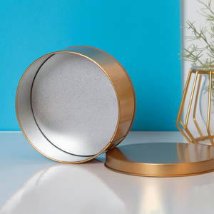 Contenitore Rotondo in Metallo Dorato per <span class=keywords><strong>Biscotti</strong></span> con Logo Personalizzato Stampato - Product Image 5