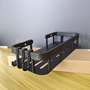 Yoto Kệ Tổ Chức Giá Tự Dính Màu Đen Tắm Giá Góc Phòng Tắm Tường Kệ Móc Và Lưu Trữ Phòng Tắm Nhà Bếp Màu Đen - Product Image 6