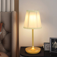 Lampe tactile LED rechargeable Abat-jour en tissu Style lampe de table pour salon chambre