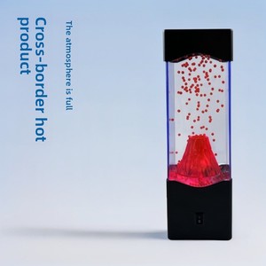 Nuova Lampada LED Creativa a Effetto Acqua con Specchio, Luce Notturna Simulazione Vulcano in Plastica Rossa/Verde/Blu, USB - Product Image 2