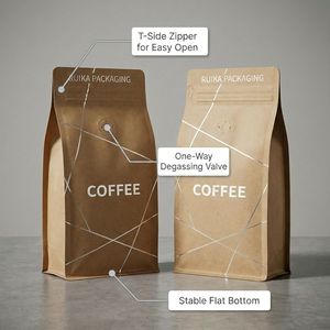 Bolsas Café Personalizadas 200g 500g 1kg Mylar Aluminio Stand Up Zip Bolsas Para Empaque De Cafe Compostables - Product Image 2
