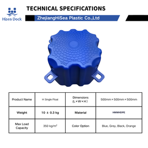 Muelle <span class=keywords><strong>Flotante</strong></span> Hisea de 500*500*500 mm, HDPE Modular, Resistente a los Rayos UV, Color Azul, Garantía de 3 Años, Durabilidad de 10-15 Años, Muelle Marino - Product Image 3