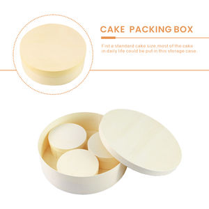 Boîte en bois plaqué bois de forme ronde avec logo personnalisé, boîte à emporter pour charcuterie, <span class=keywords><strong>brie</strong></span>, fromage, gâteau, avec couvercle en bois - Product Image 2