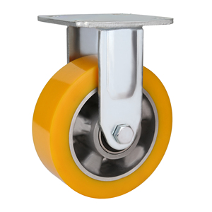 En gros 5 Pouces Jaune PU Plâtre Fer Rigide de Roue De Type Industriel Roulette Robuste - Product Image 1