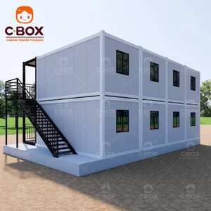 Cbox – Résidence préfabriquée durable, ignifuge, appartement pour le personnel, bureau communautaire, bâtiments à 2 étages, maison conteneur détachable - Product Image 1