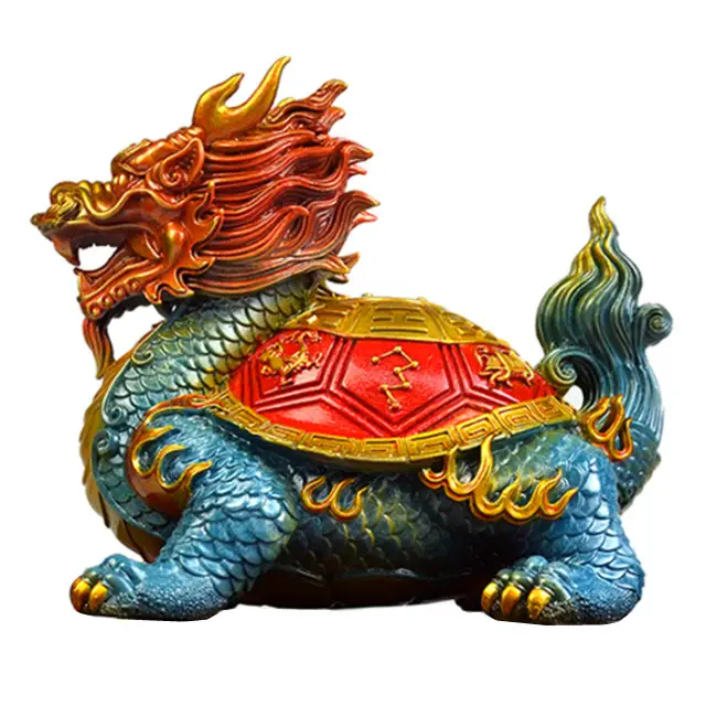 चीन कांस्य फेंग शुई ड्रैगन कछुआ सजावट फेंगशुई LongGui मॉडल मूर्तिकला