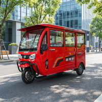 Tricycle électrique LURIKA PST-04 pour transport de passagers, carrosserie fermée, toit panoramique, design haute visibilité, 60V 1100W