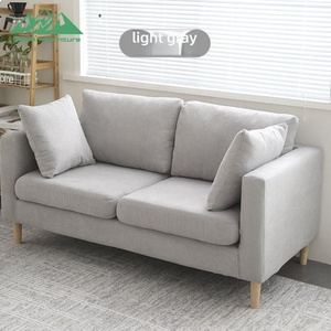 Wayon Reclining Fabric Chaise Lounge <strong>Sofa</strong> for Living Room with Removable Pillows and Wooden Legs, Light Green - Product Image 3