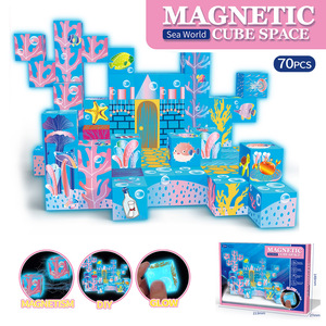 Ensemble de blocs de construction magnétiques sous-marins, blocs de construction lumineux à assembler soi-même avec tableau lumineux, jouet éducatif pour enfants - Product Image 6