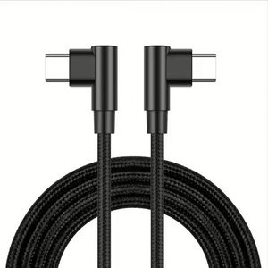 Customizable Logo Nylon Braided Data <b>Cable</b> Elbow Pd Type-C <b>to</b> Type-C Fast Charging 60W <b>USB</b> C Phone <b>Cable</b> - Product Image 3