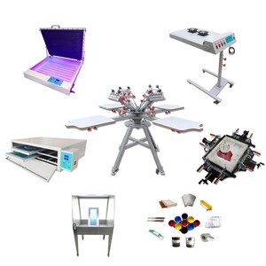 Tự làm 4 màu 4 trạm của nhãn hiệu Carousel giường phẳng Áo thun lụa Màn hình máy in-Màn hình in ấn ép - Product Image 6