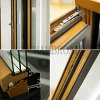 Fenêtre en composite bois-aluminium CHAMBROAD, double vitrage Low-E, quincaillerie allemande, anti-ouragan, certifiée CE pour villa