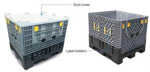 Cesta <span class=keywords><strong>de</strong></span> Almacenamiento <span class=keywords><strong>de</strong></span> Plástico Plegable, Apilable, Ecológica, Reciclable y Encajable <span class=keywords><strong>de</strong></span> Alta Capacidad y Resistencia con Diseño Perforado - Product Image 4